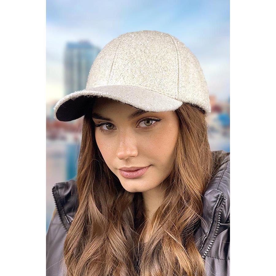 Бейсболка барашек II Braxton 6085-1 женская полушерстяная барашек на флисе Молочный - фото 1