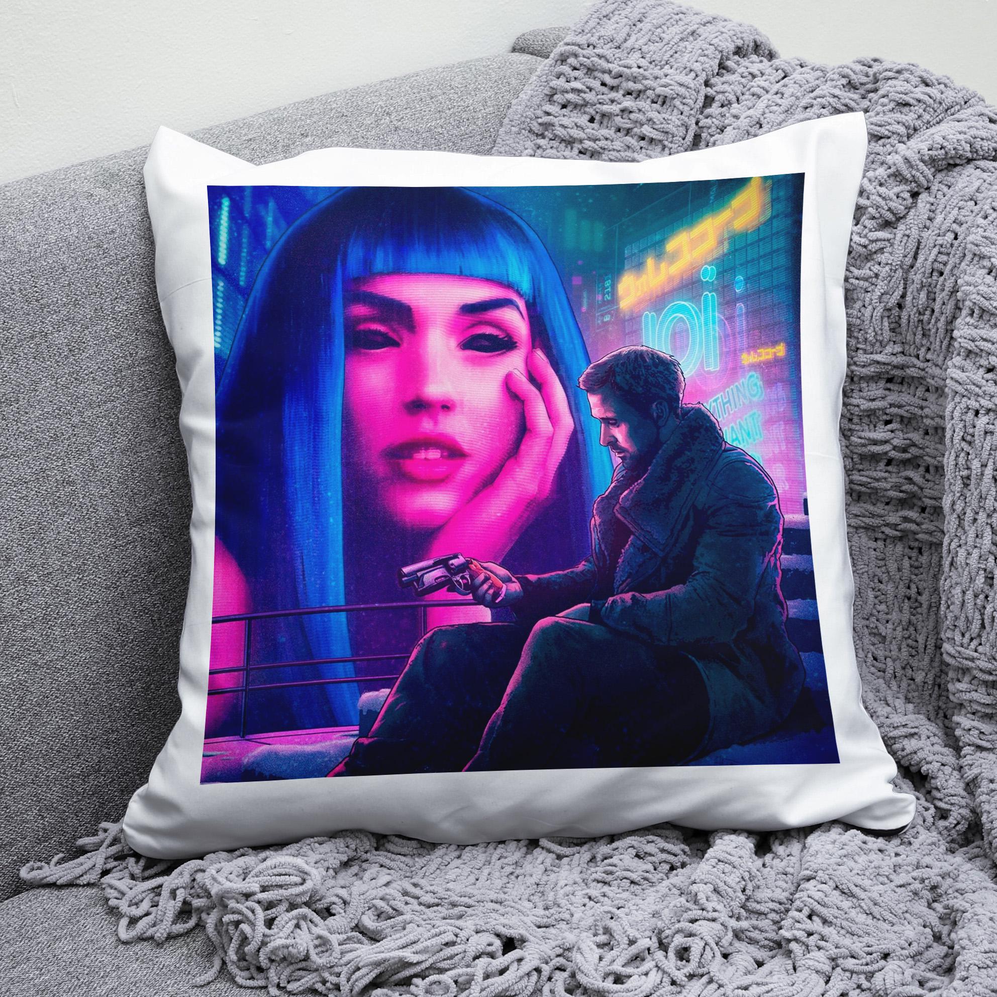 Плюшевая подушка квадрат с принтом Бегущий по лезвию