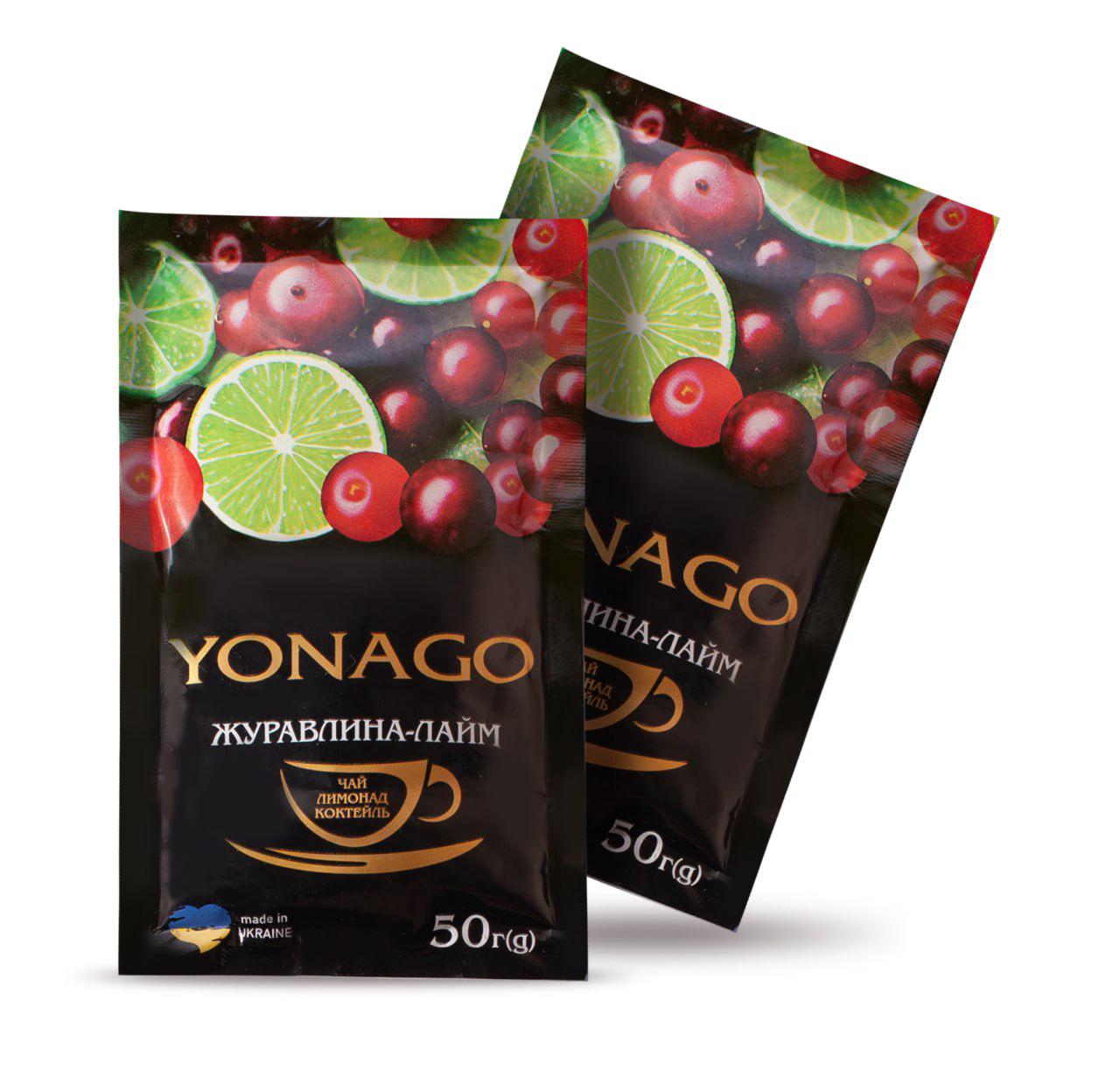 Чай Yonago концентрат напою Yonago Журавлина/Лайм 50 г 10 шт. (30069914)