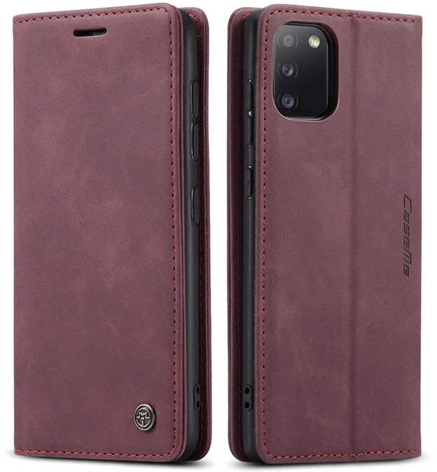 Чехол книжка с магнитом CaseMe для Samsung Galaxy A03s A037 Wine (23998-42)
