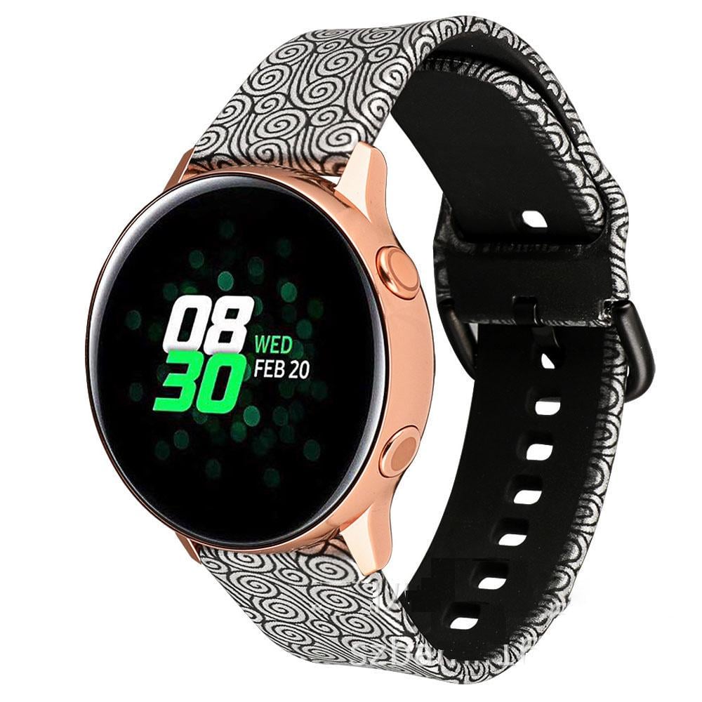 Ремінець для смарт-годиників Sport Style з малюнком Завитки силіконовий для Amazfit Bip Lite S U 20 мм Чорний (2175P)