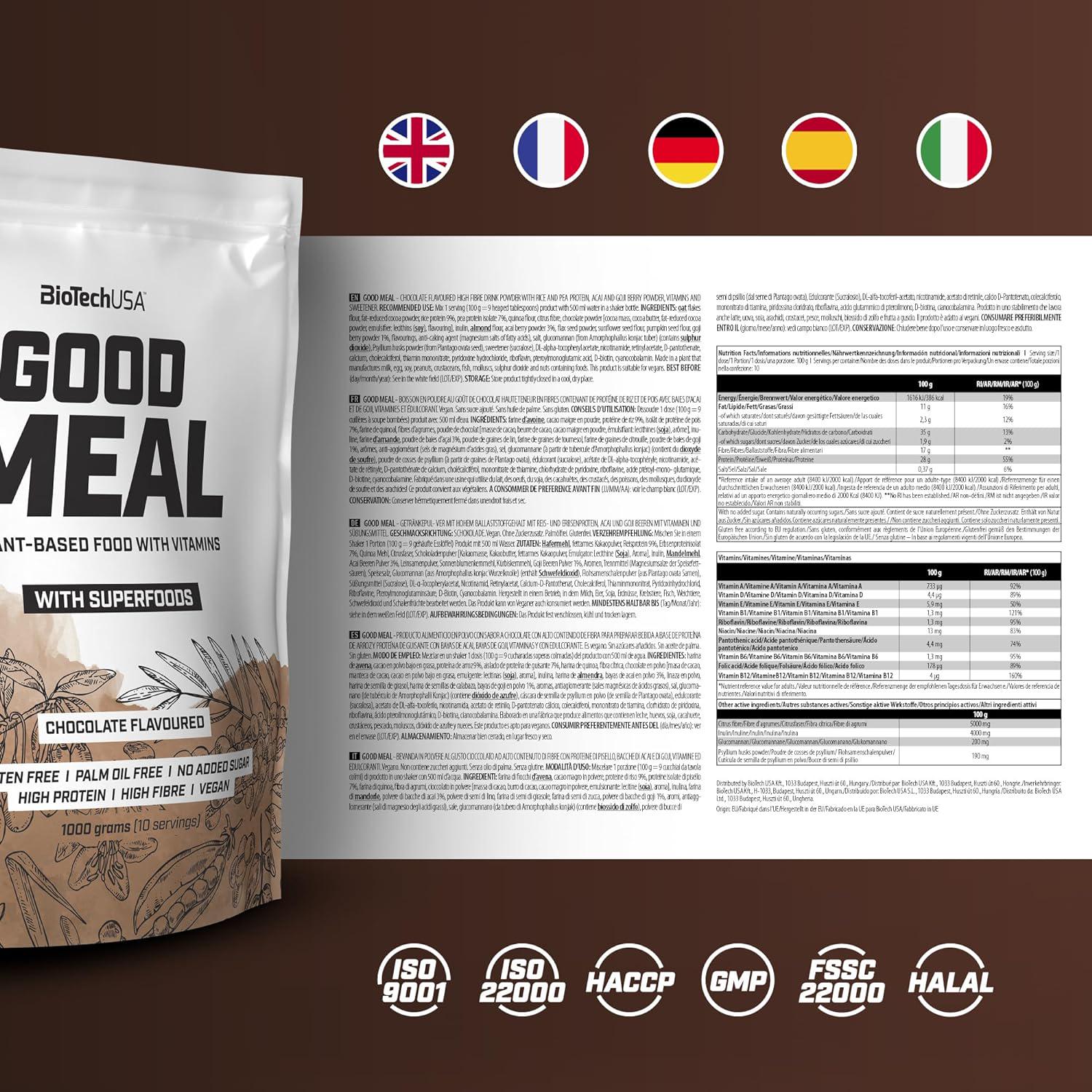 Заменитель питания Biotech Good Meal Chocolate 1000 g - фото 2