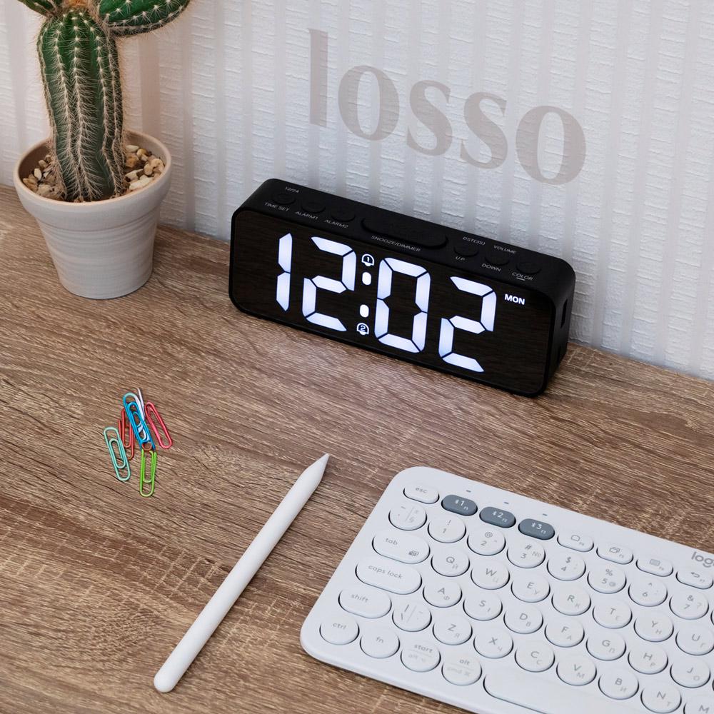 Часы настольные электронные LOSSO Premium BASIC LED Черный (444625049) - фото 4 Часы настольные электронные LOSSO Premium BASIC LED Черный (444625049) - фото 4