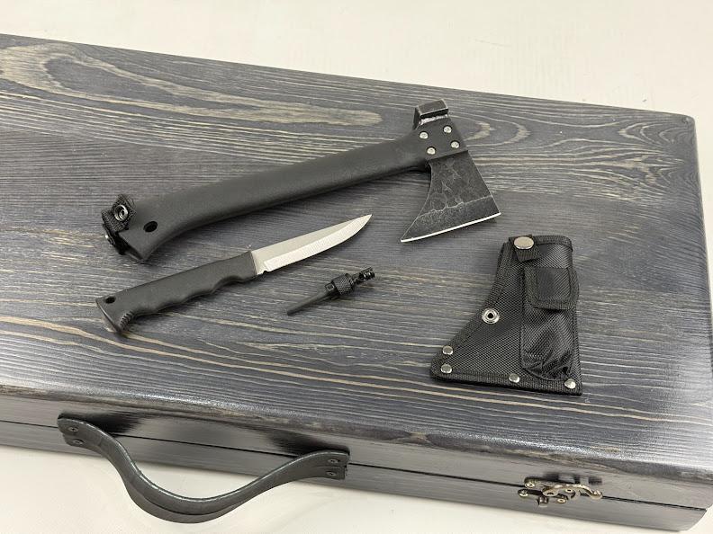 Набір шампурів подарунковий Богатир великий з нержавіючої сталі в дерев'яному кейсі Чорний (21-10-KS-7514) - фото 4 Набір шампурів подарунковий Богатир великий з нержавіючої сталі в дерев'яному кейсі Чорний (21-10-KS-7514) - фото 4