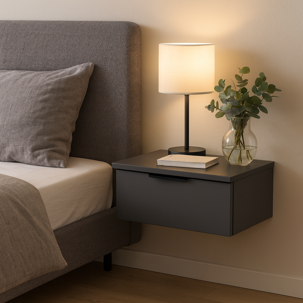 Тумба приліжкова ТП1 SENAM 180х450х310 мм ДСП Сірий Графіт - фото 1 Тумба приліжкова ТП1 SENAM 180х450х310 мм ДСП Сірий Графіт - фото 1