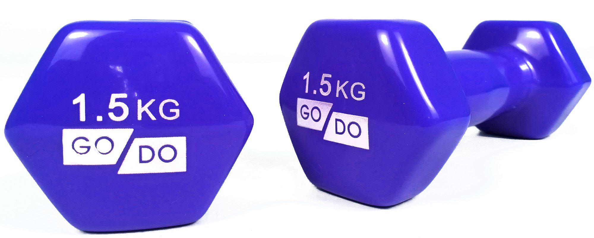 Гантели EasyFit GoDo с виниловым покрытием 1,5 кг Синий (EF-GD15BL)