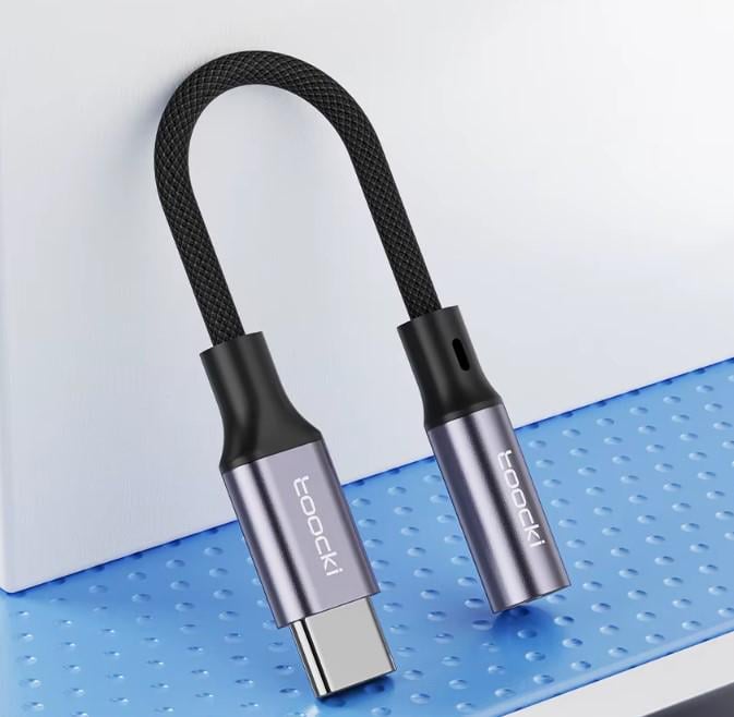 Адаптер TOOCKI Type-C на 3,5 AUX Серый (AWN-00324) - фото 1 Адаптер TOOCKI Type-C на 3,5 AUX Серый (AWN-00324) - фото 1