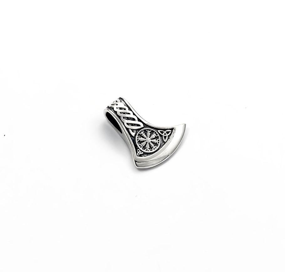 Кулон оберіг Maxi Silver 8920 Сокира перуна зі шоломом жаху (88920)