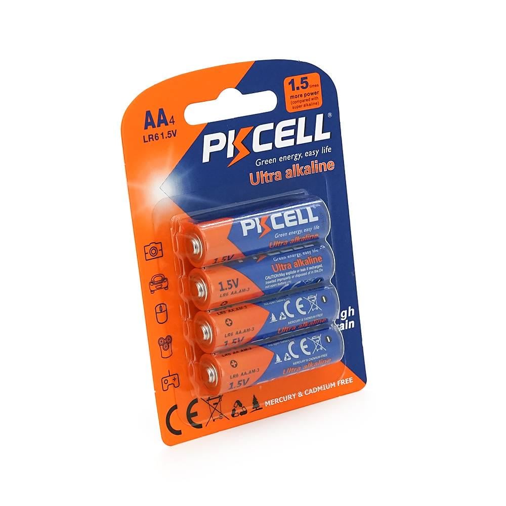 Батарейка лужна PKCELL 1,5V AA/LR6 4 штуки у блістері (30154)