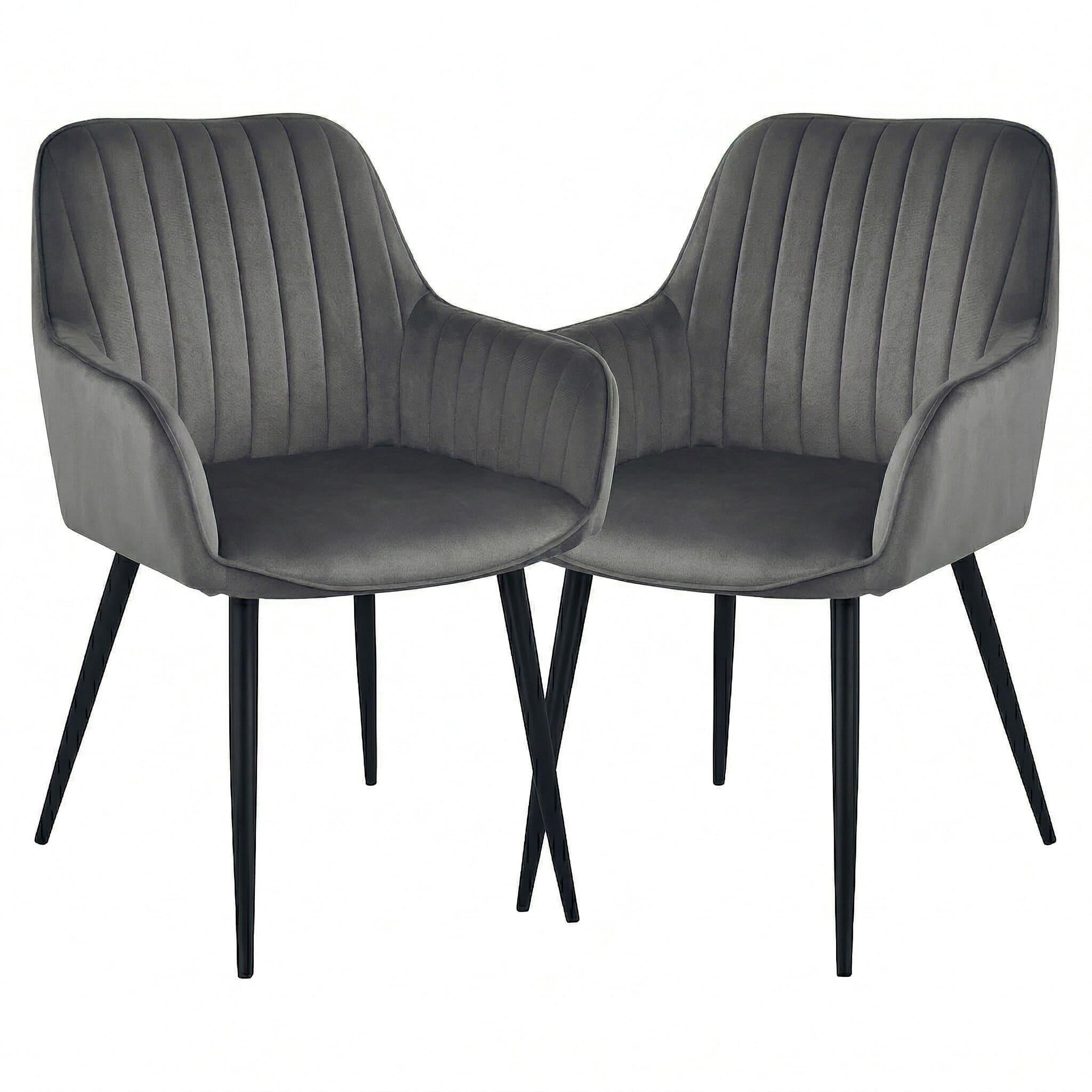 Комплект кухонных стульев Homart велюр 2 шт. DC-112 Серый (9983)