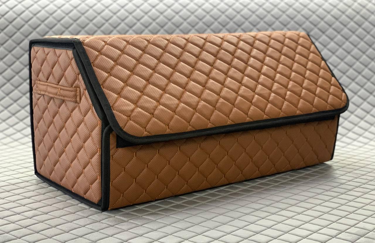Органайзер автомобильный в багажник из перфорированной экокожи L 65x30x30 см Коричневый