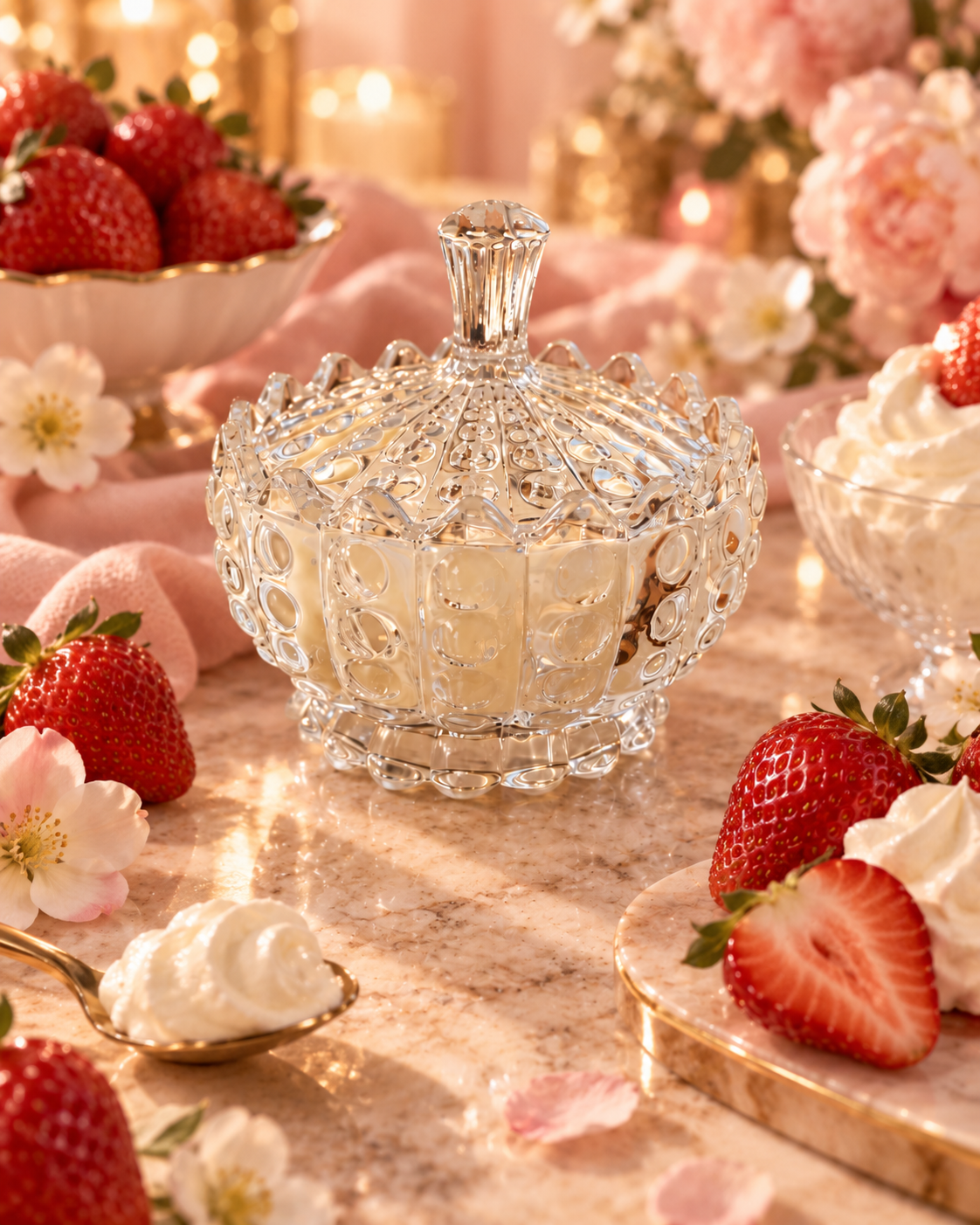 Свеча ароматическая Franterro Crown Strawberries&Cream 220 г (FRN-1123)