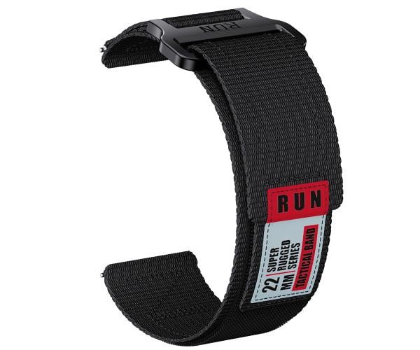 Ремешок Nylon Run для смарт-часов Amazfit Active Max с универсальным креплением 22 мм Черный