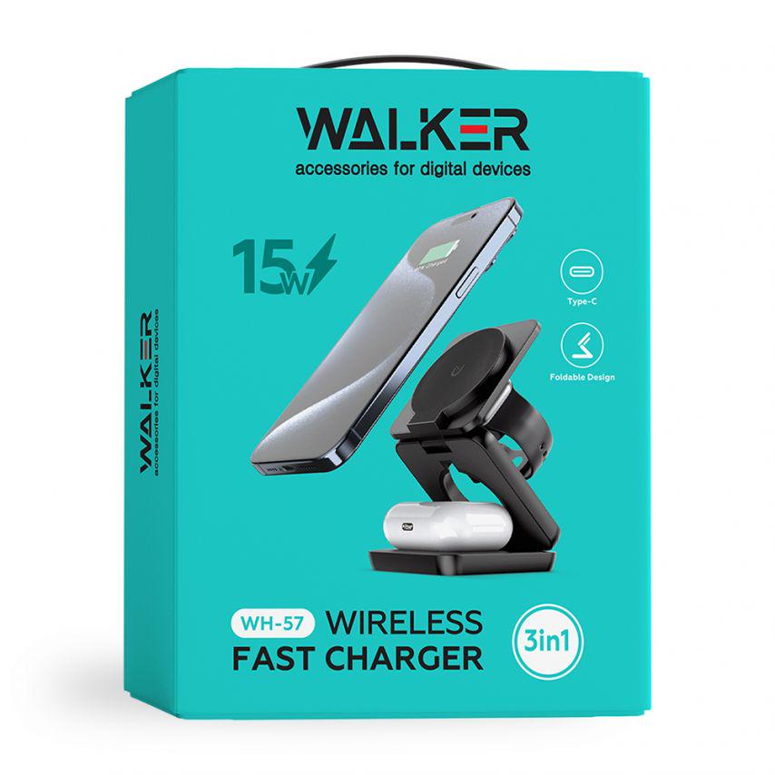 Зарядное устройство для беспроводной связи Walker 3в1 15 W Black (WH-57) - фото 9 Зарядное устройство для беспроводной связи Walker 3в1 15 W Black (WH-57) - фото 9