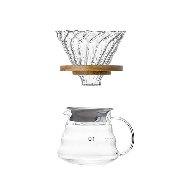 Набір для приготування кави Choxila 11737 пуровер сервер скляний 300 мл (24366957)