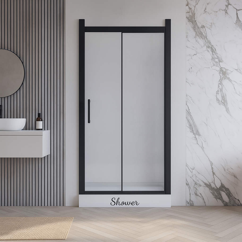 Душевые двери Shower раздвижные матовое стекло 6 мм 200х150 см Черный (C15283)