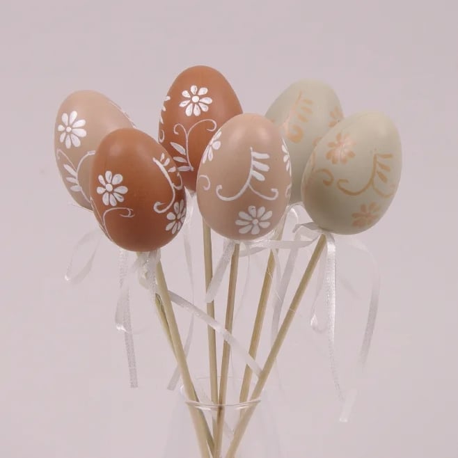 Декорация пасхальная на пике Flora Писанка микс 6 шт. (44018)