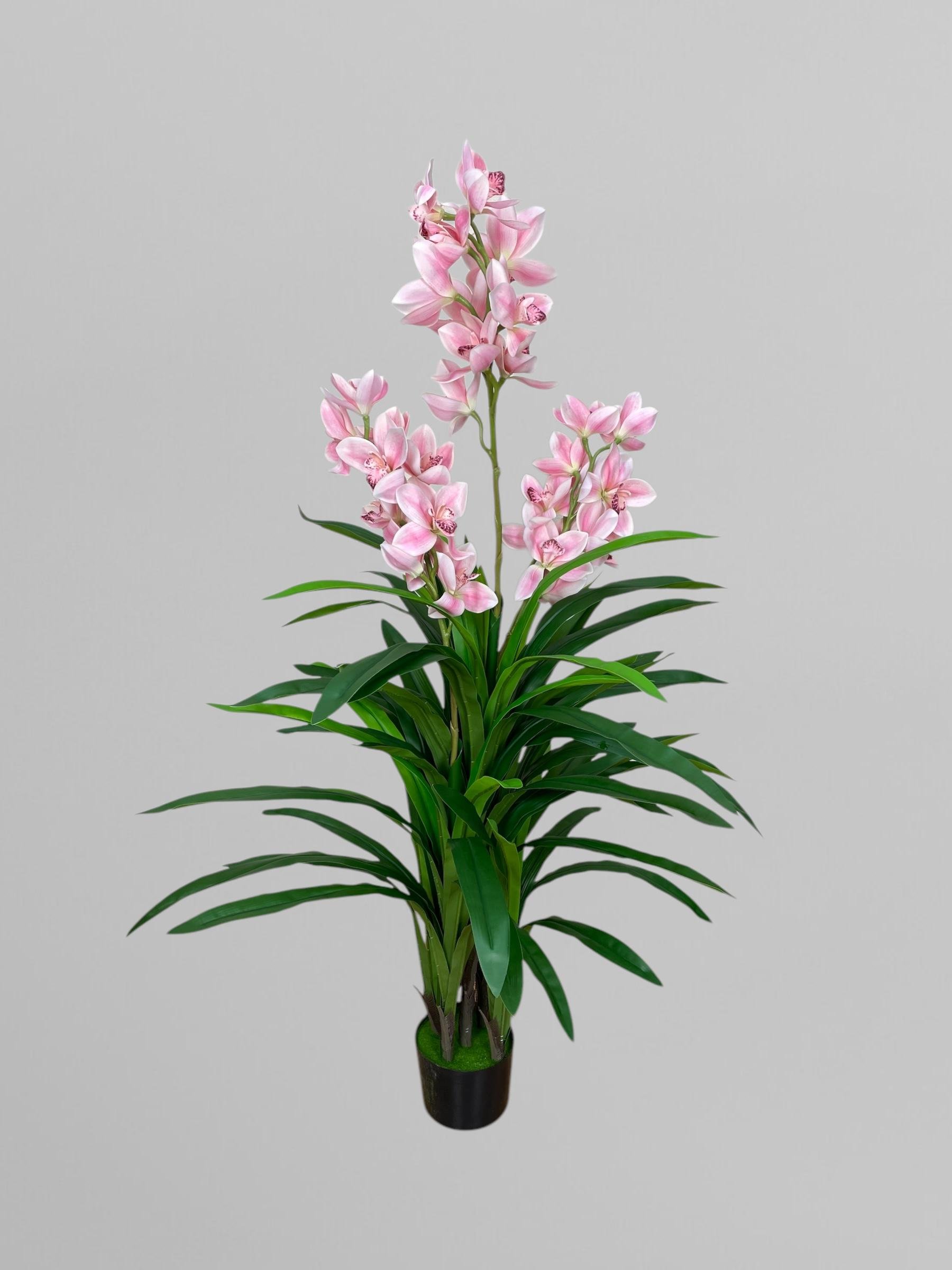 Композиция из искусственных латексных орхидей цимбидиум на 3 веточки Светло-розовый (А141)