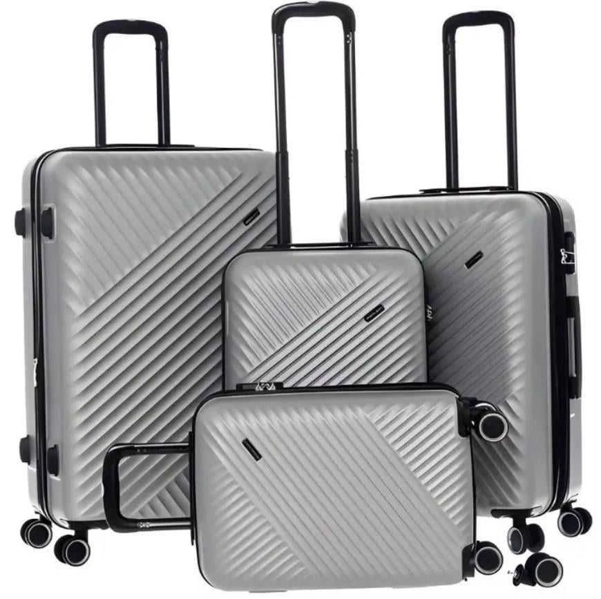 Комплект чемоданов на колесах Flowers 2 4 шт. Серебристый (2104619379)