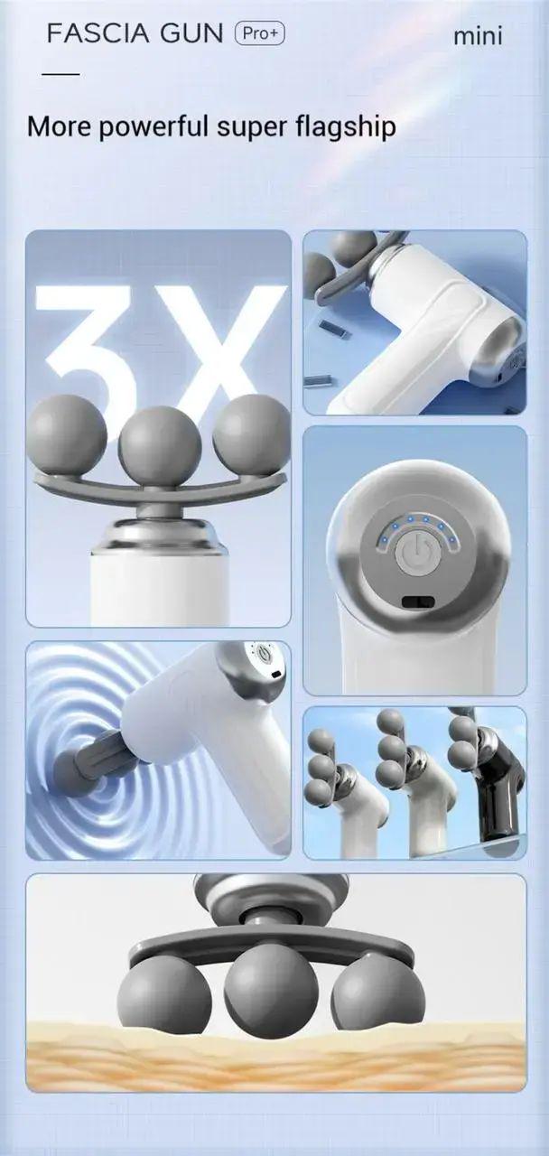 Массажный пистолет Fascial Gun LM-130 Белый (opt-104791) - фото 5 Массажный пистолет Fascial Gun LM-130 Белый (opt-104791) - фото 5