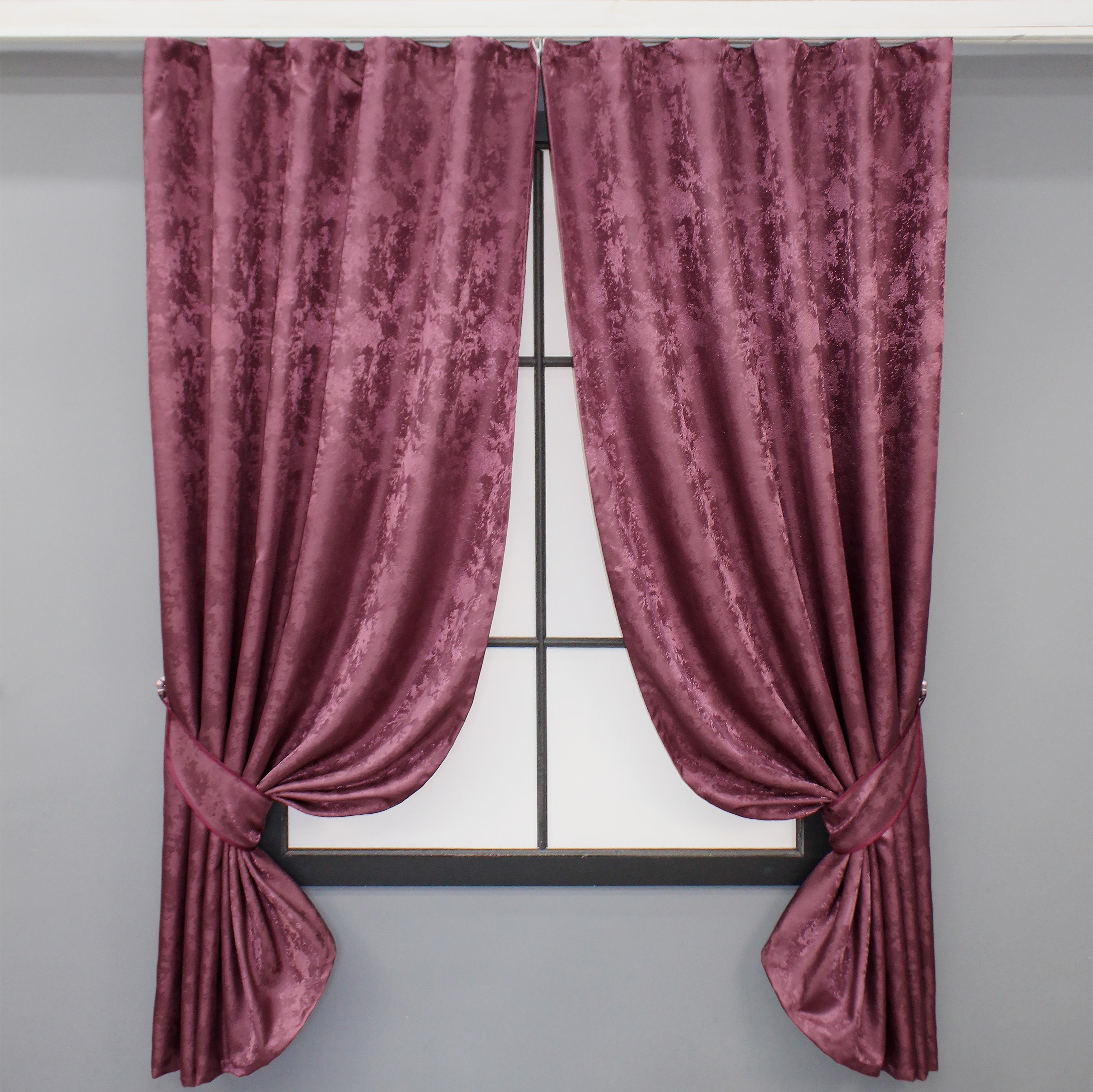 Комплект штор коротких VR-Textil Жаккард Мрамор Al1 №661ш 130х170 см 2 шт. Марсала (35-0308)