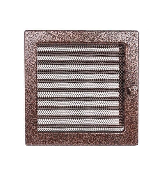 Решетка каминная с жалюзи 22х22 см Антик медь (12895814)