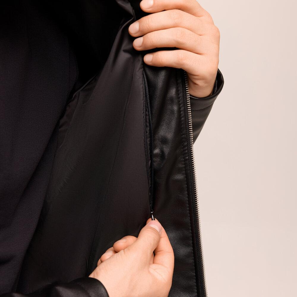 Куртка мужская прямая Pobedov Brim из эко кожи на замше XL Черный (26490/3) - фото 4 Куртка мужская прямая Pobedov Brim из эко кожи на замше XL Черный (26490/3) - фото 4