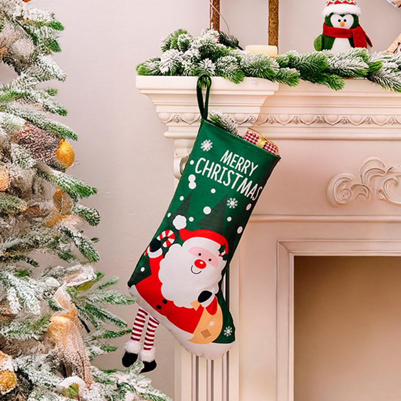 Новорічна декоративна шкарпетка для подарунків Lesko F18 Санта Клаус (31457474)