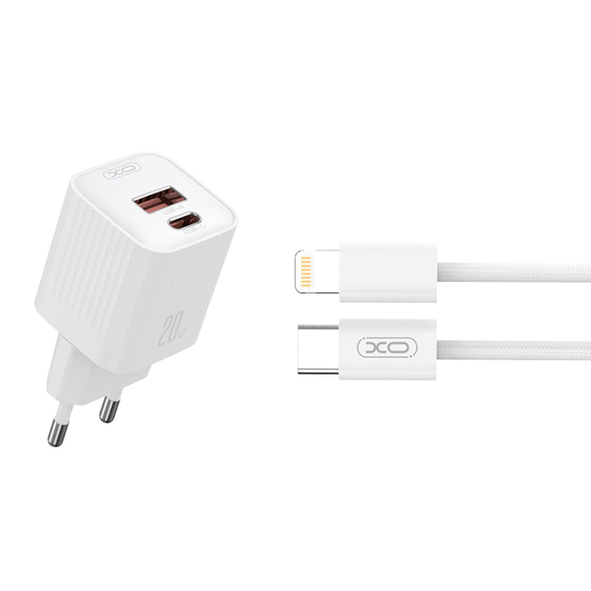 Зарядное устройство сетевое Xo L147 PD20 W 1USB-A/1USB-C/Lightning cable Белый Зарядное устройство сетевое Xo L147 PD20 W 1USB-A/1USB-C/Lightning cable Белый