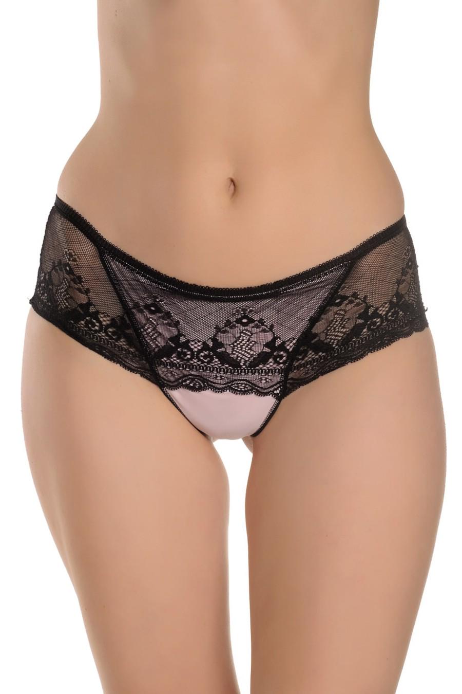 Трусики стринг ORO р. 5/XL Черный/Розовый (72800)