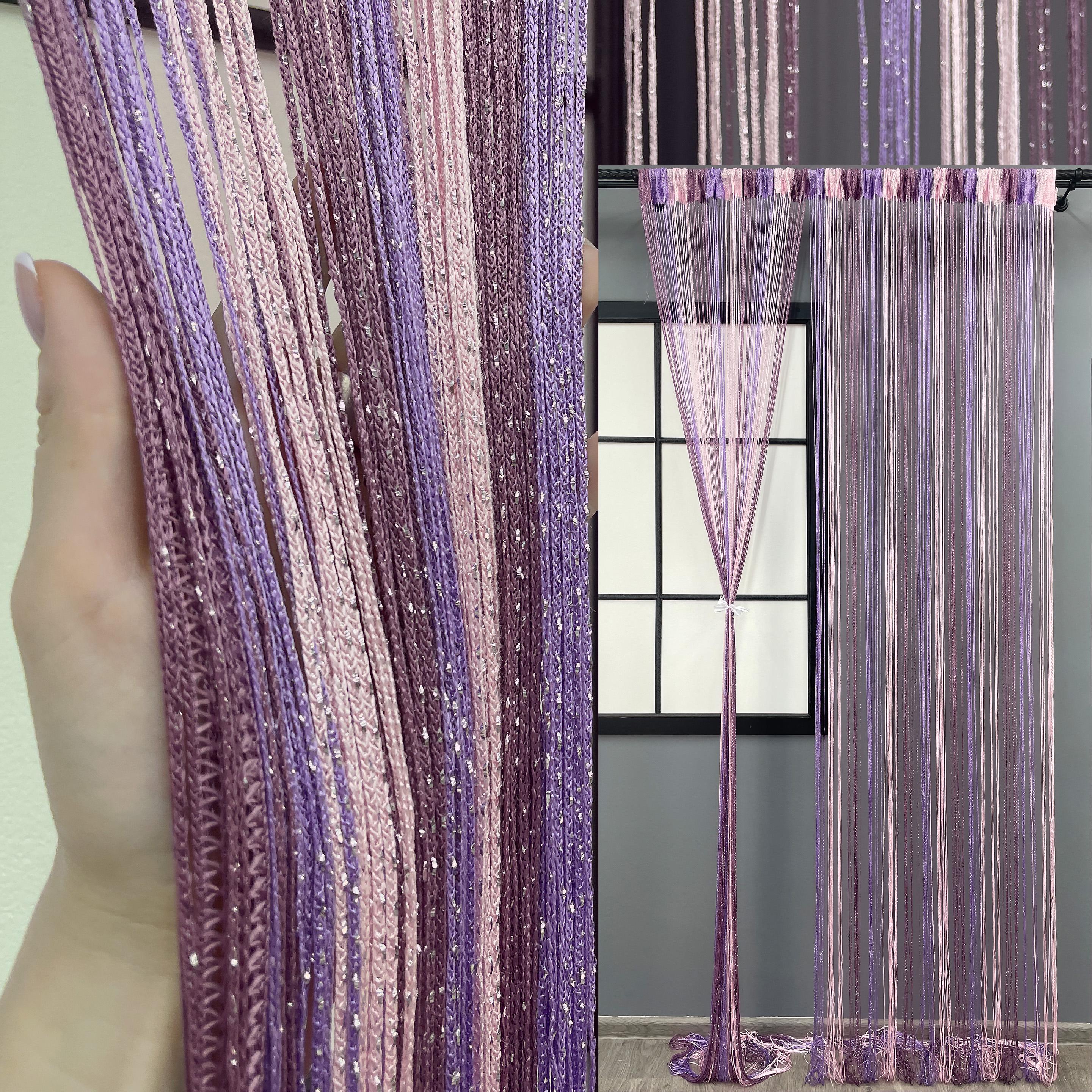 Шторы-нити с люрексом 300х300 см Малиновый с сиренево-розовым (61-075) - фото 2