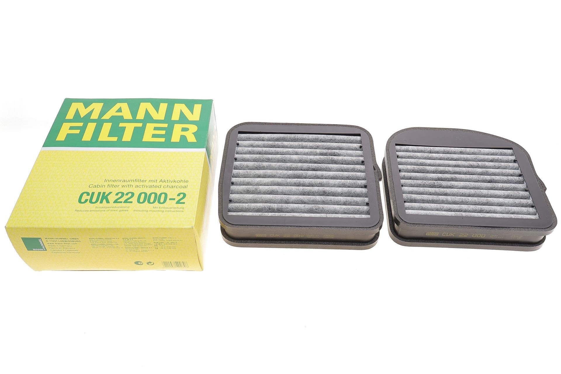 Фильтр салона Mann-Filter для MB E-class W210/S-class W220/CL C215 98-06/Maybach 02-12 2 шт. угольный (CUK 22 000-2)
