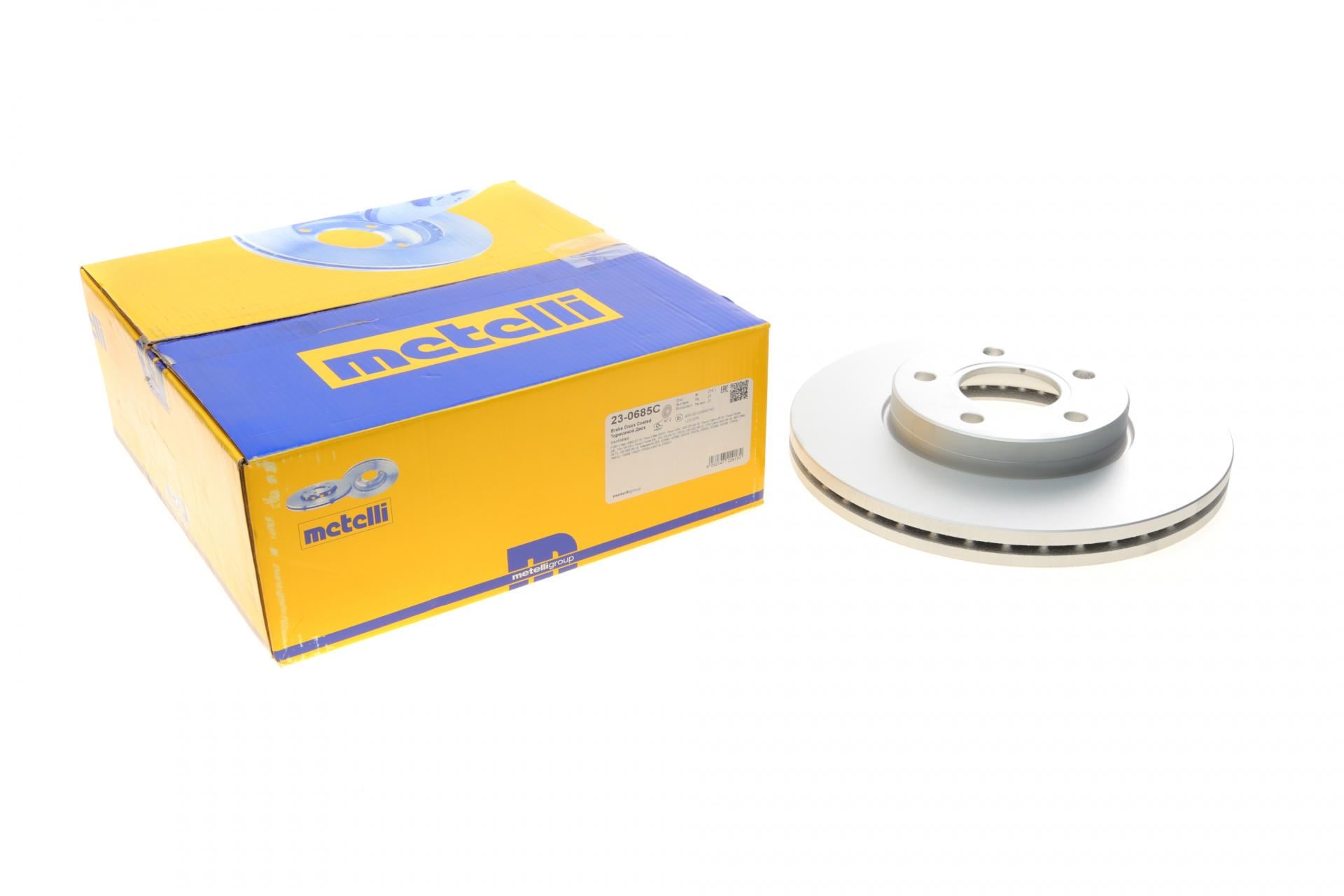 Тормозной диск передний METELLI для Ford C-Max 07-/Focus 04-/Volvo C30/S40/V50 04-12 с покрытием вентилируемый 278x25 мм (23-0685C)