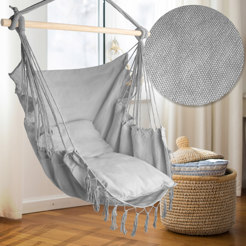 Крісло-гамак бразильське Malatec 100 см до 120 кг Сірий - фото 6