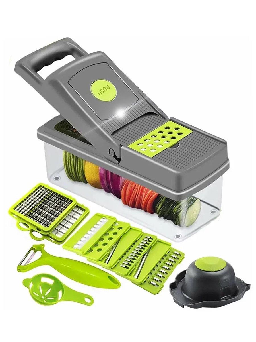 Овочерізка багатофункціональна Veggie Slicer MAG-617 16в1 з контейнером Сірий (61332m)