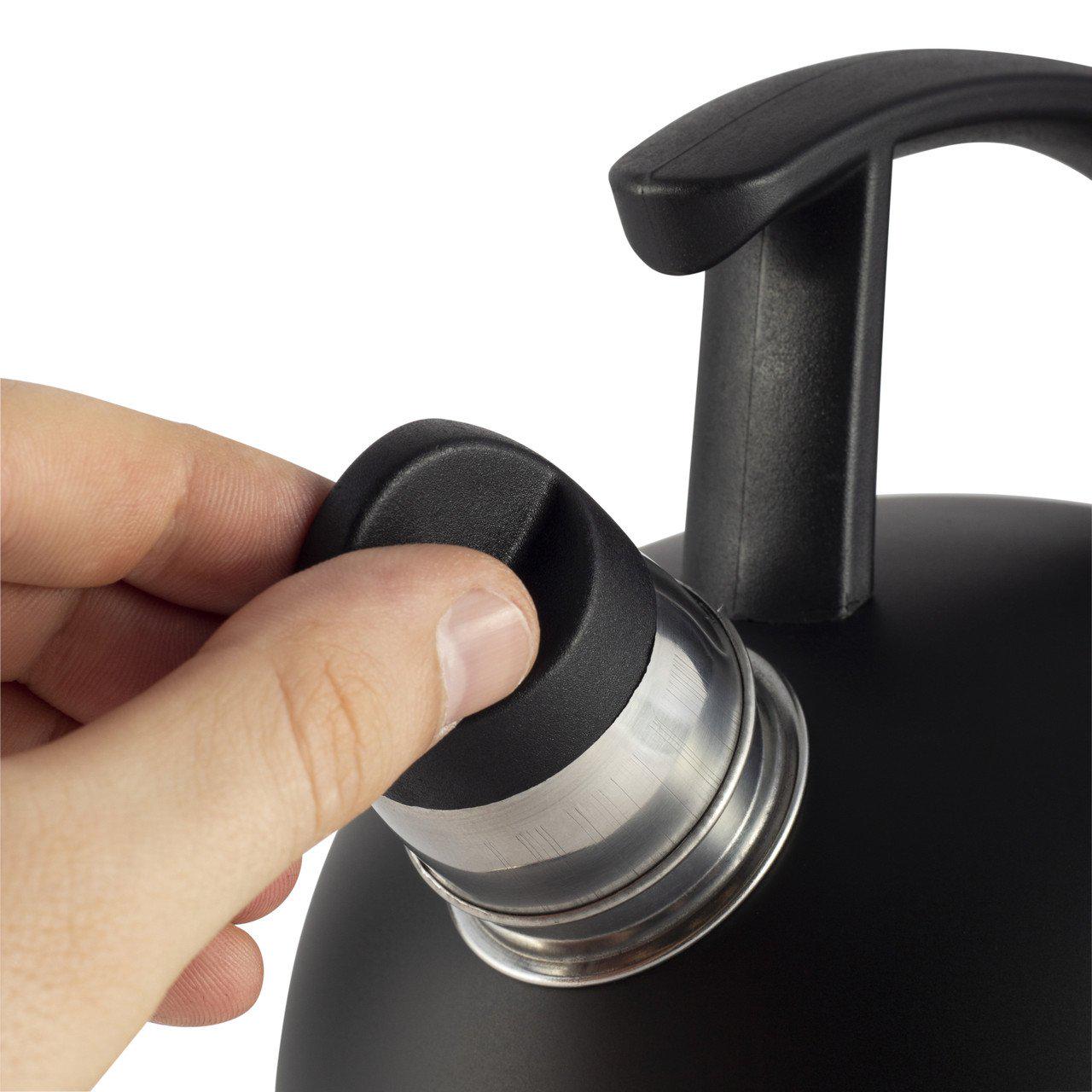 Чайник Ofenbach 1,5 л из нержавеющей стали со свистком Черный (KM-100304) - фото 4 Чайник Ofenbach 1,5 л из нержавеющей стали со свистком Черный (KM-100304) - фото 4