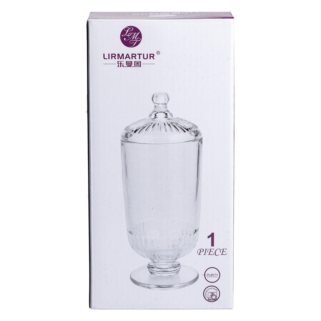 Конфетница с крышкой стеклянная Ø 10 см (HP-YH-18) - фото 5