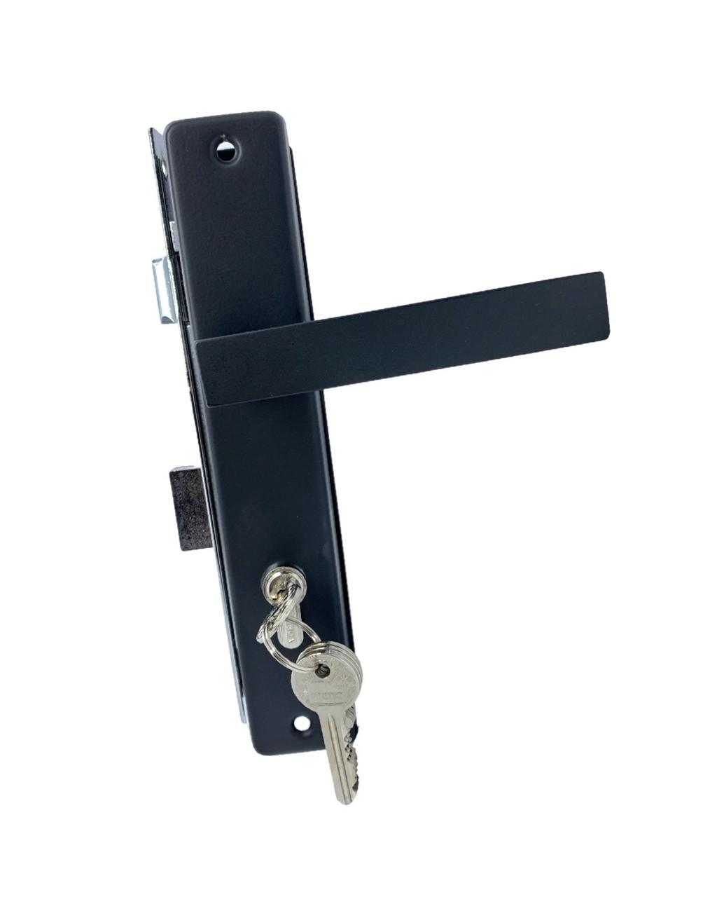Врізний замок на хвіртку з ручками 85/30 мм Чорний • Краща ціна в Києві ...