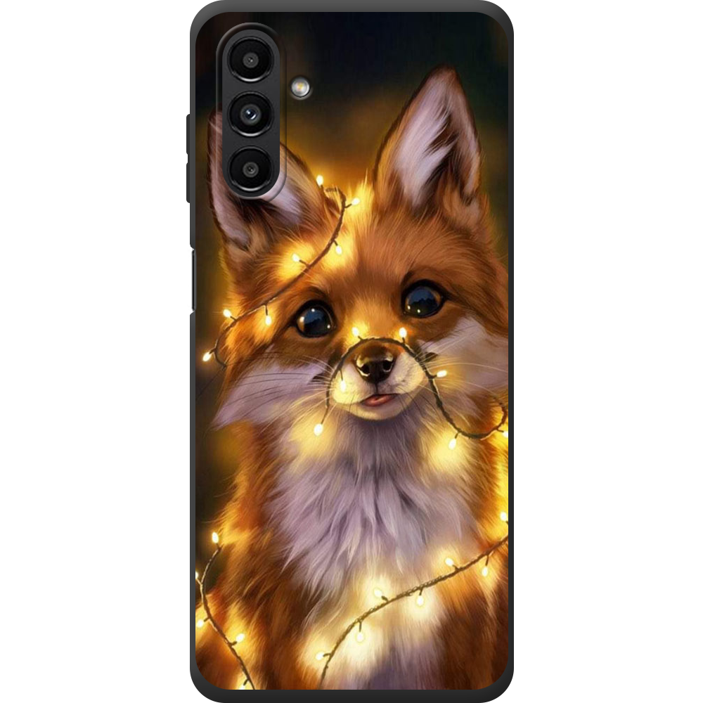 Чехол BoxFace Samsung Galaxy A13 (A136) Рождественская лиса Черный силикон (44113-up2399-44166)