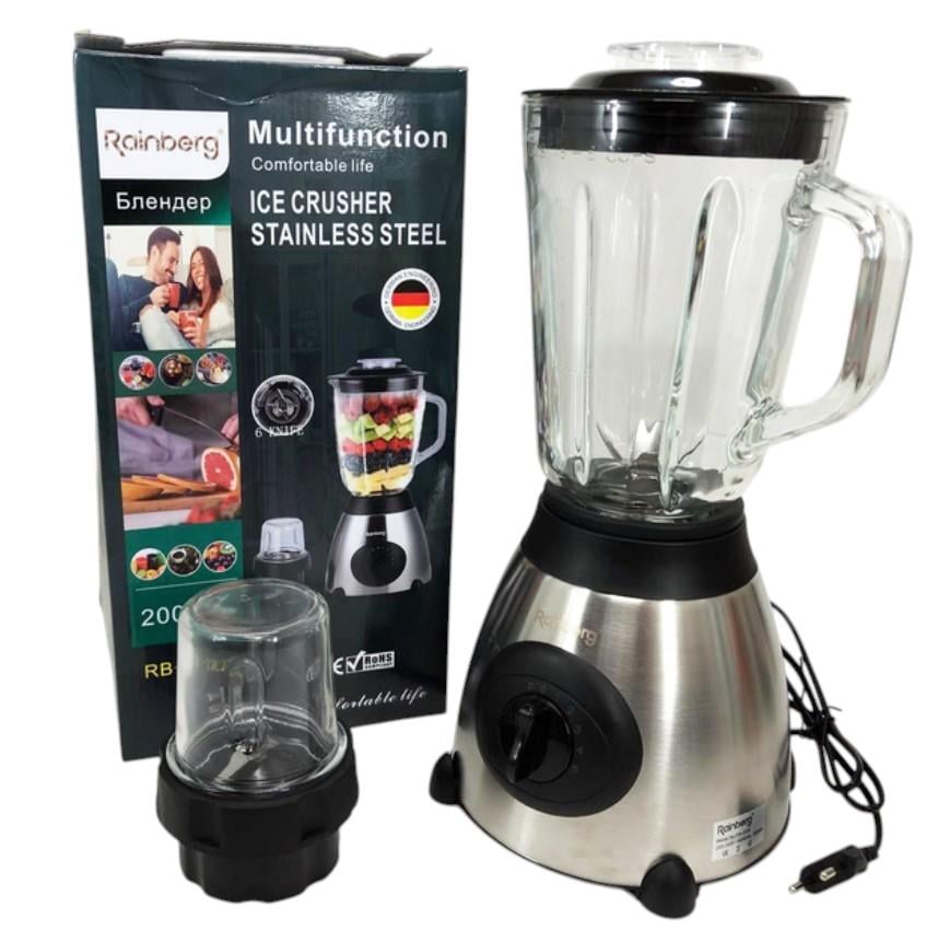 Блендер-измельчитель Rainberg RB-2223 со стеклянной чашей и мини-мельницей-кофемолкой 2000 Вт (1101) - фото 13 Блендер-измельчитель Rainberg RB-2223 со стеклянной чашей и мини-мельницей-кофемолкой 2000 Вт (1101) - фото 13