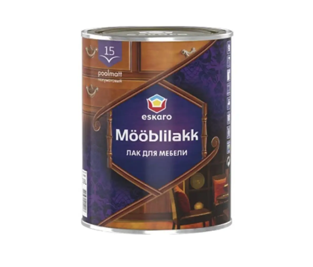 Лак акриловый для мебели Eskaro MOBLILAKK 15 0,9 л (1702013731) Лак акриловый для мебели Eskaro MOBLILAKK 15 0,9 л (1702013731)