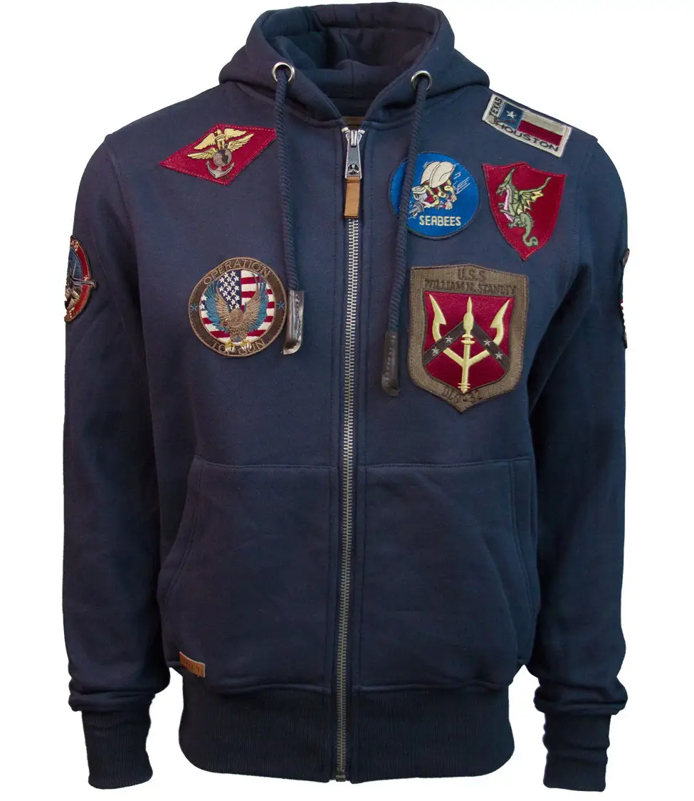 Реглан Top Gun Men's zip up hoodie with patches S Navy (TGD1707NS) - фото 1