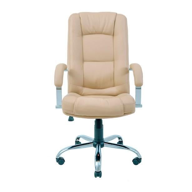 Крісло офісне комп'ютерне Alberto VIP Хром M1 Tilt натуральна шкіра Lux Бежевий - фото 1 Крісло офісне комп'ютерне Alberto VIP Хром M1 Tilt натуральна шкіра Lux Бежевий - фото 1