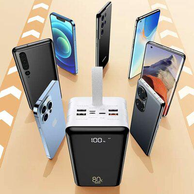 Повербанк Remax Chinen Series 22,5 W PD+QC Multi-compatible Fast Charging Power Bank with LED Light 80000 mAh RPP-291 White - фото 4