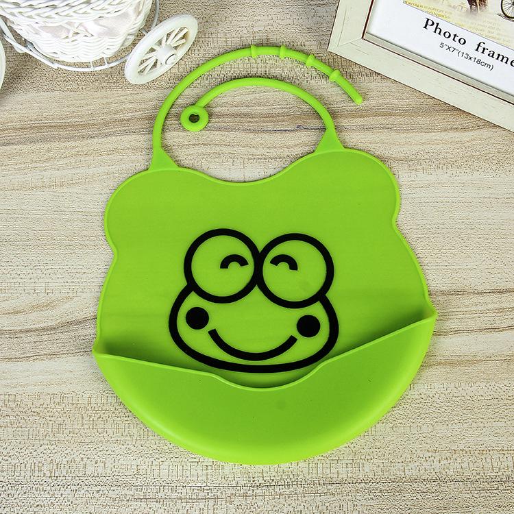 Слинявчик силіконовий з кишенею Жаба Зелений (1028417)