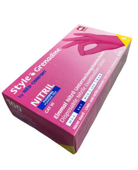 Перчатки AMPri Grenadine нитриловые S 100 шт. Розовый (6-041502)