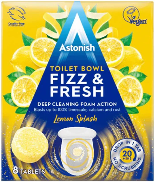 Таблетки для чистки унитаза Astonish Toilet Bowl Cleaner Lemon 8 шт.