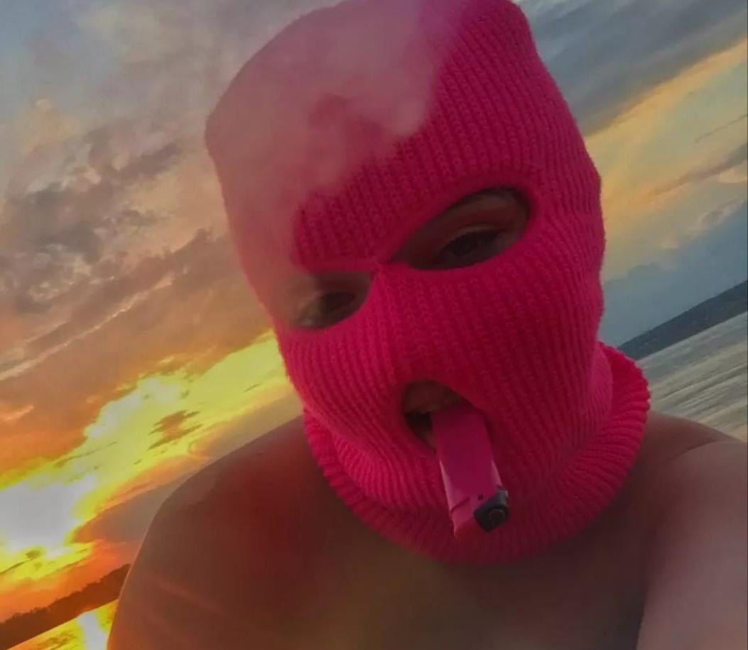 Балаклава Бандитка 2в1 унисекс Розовый - фото 6