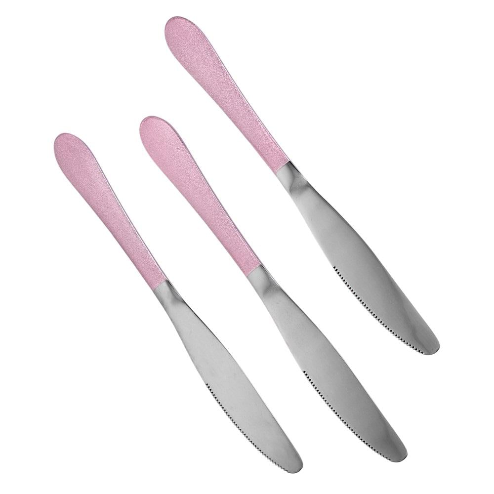 Набір столових ножів Stenson Pink mat із нержавіючої сталі 3 шт. (30447)