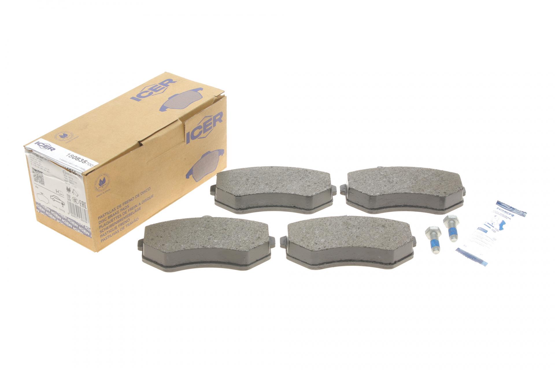 Колодки тормозные передние ICER для Audi 80/90/100/200 77-96/VW Passat B3/B4 88-97 (180835-700)